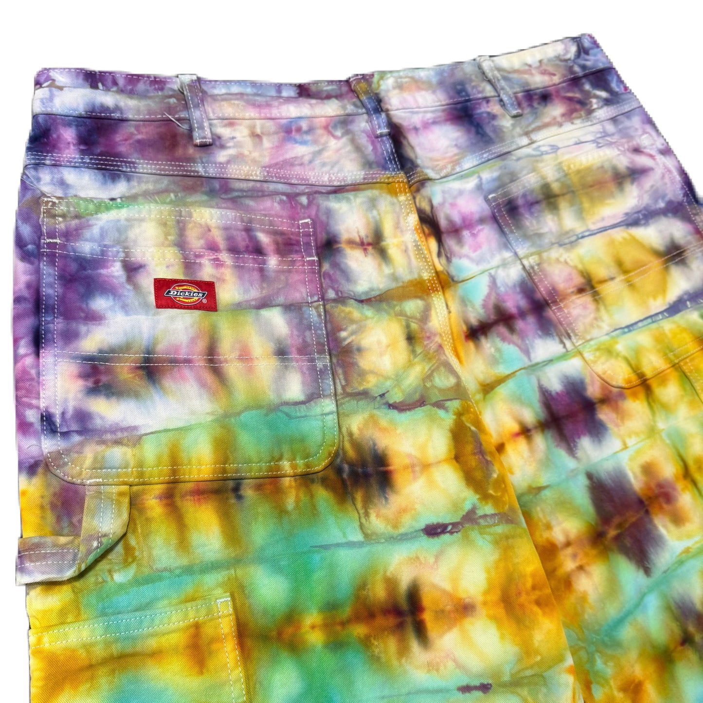 Painter Pants/ Dickies Layered Purps/ Gold & Green 40W/ 32L