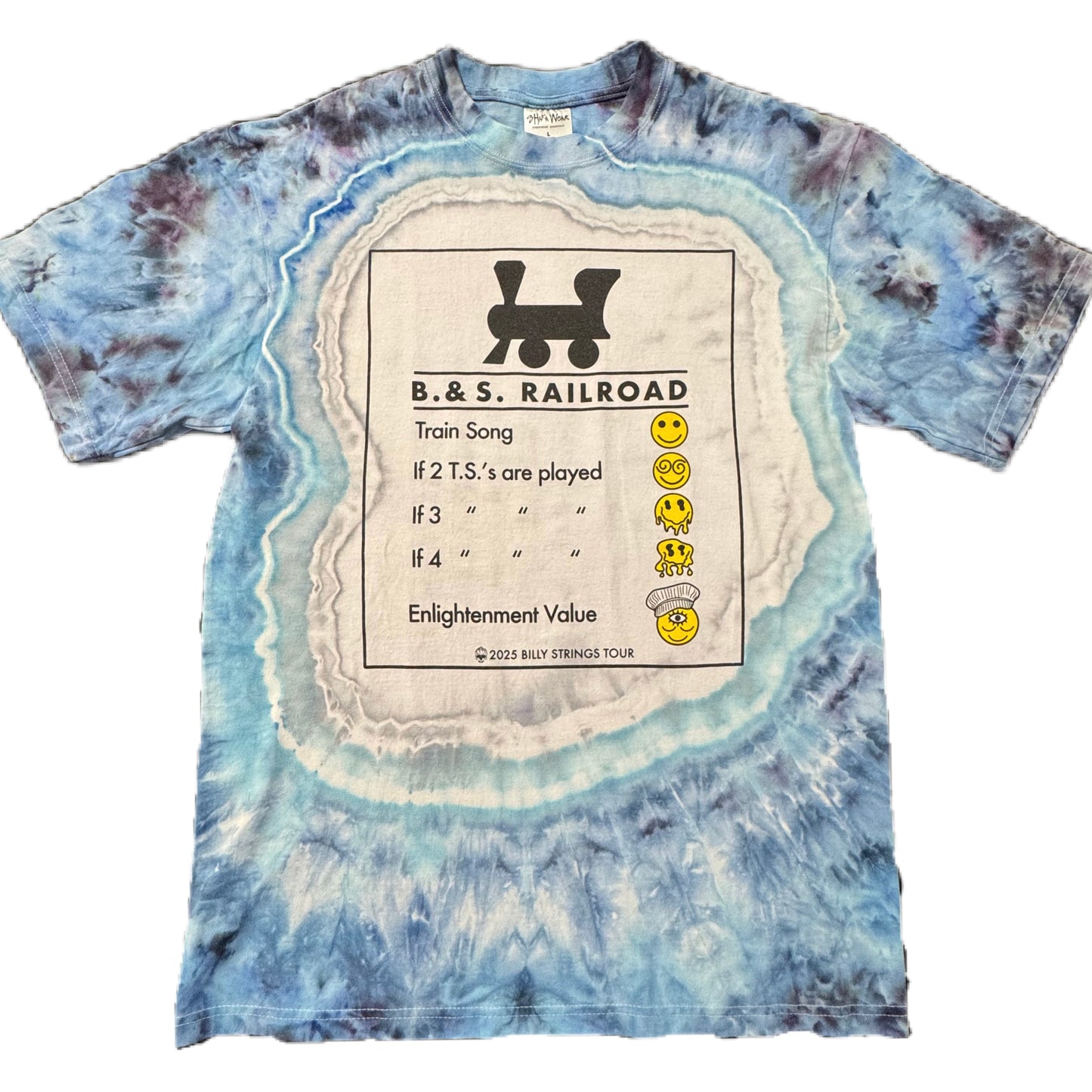 B. & S. Railroad Psychedelic Smokestack Snow Maiden Ice Dye /// Size LRG