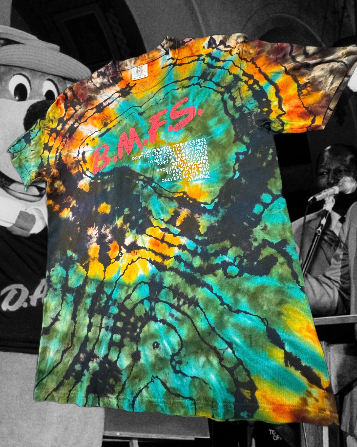 B.M.F.S. /// Billy Strings Catch & Release Reversed Hypnosis Emerald Green & Gold Ice Dye /// Size MED