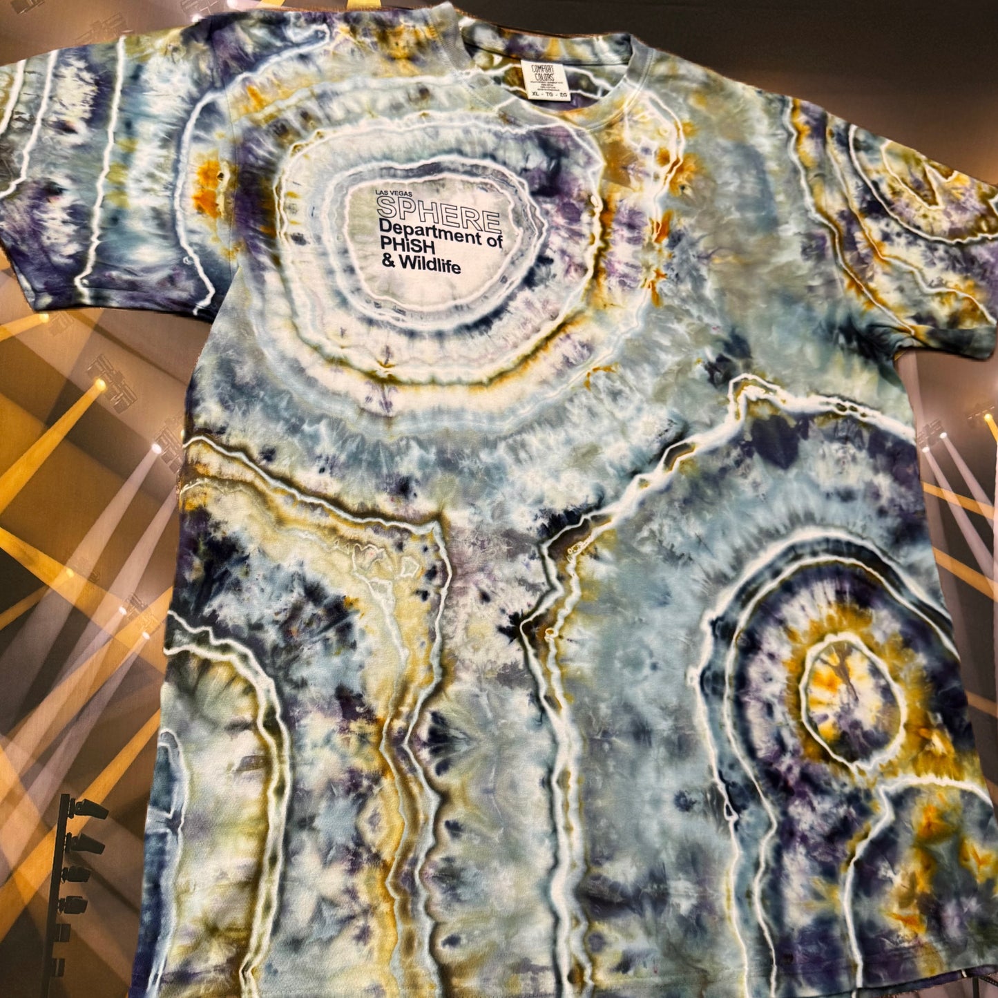 Available Now /// Las Vegas Sphere Department of PHiSH & Wildlife /// Avalon & Marigold Ice Dye (Available Sizes: MED, LRG, XL)
