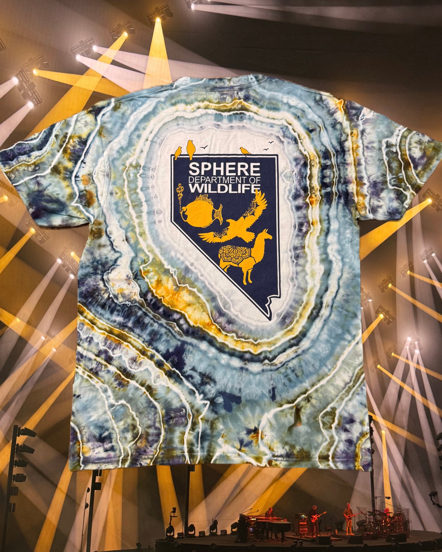 Available Now /// Las Vegas Sphere Department of PHiSH & Wildlife /// Avalon & Marigold Ice Dye (Available Sizes: MED, LRG, XL)