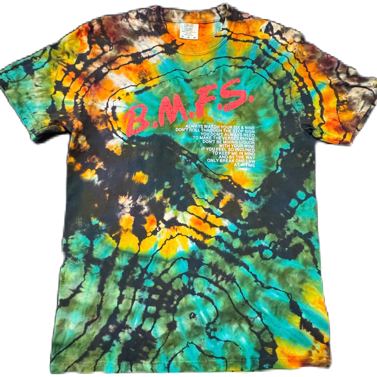 B.M.F.S. /// Billy Strings Catch & Release Reversed Hypnosis Emerald Green & Gold Ice Dye /// Size MED
