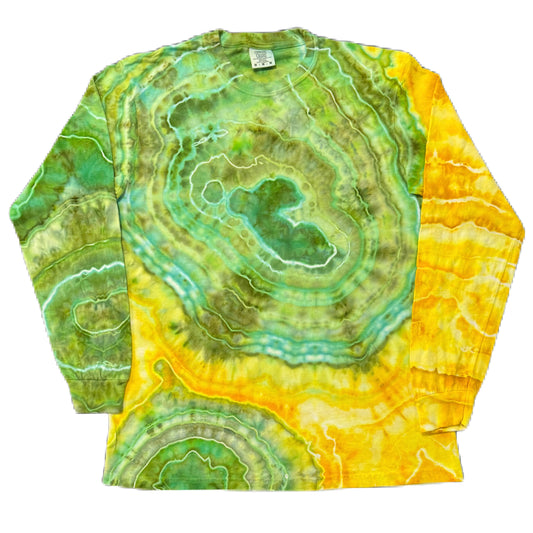 Grateful Mountain Tie Dye L/S 50/50 Golden Forest Geode Size MED