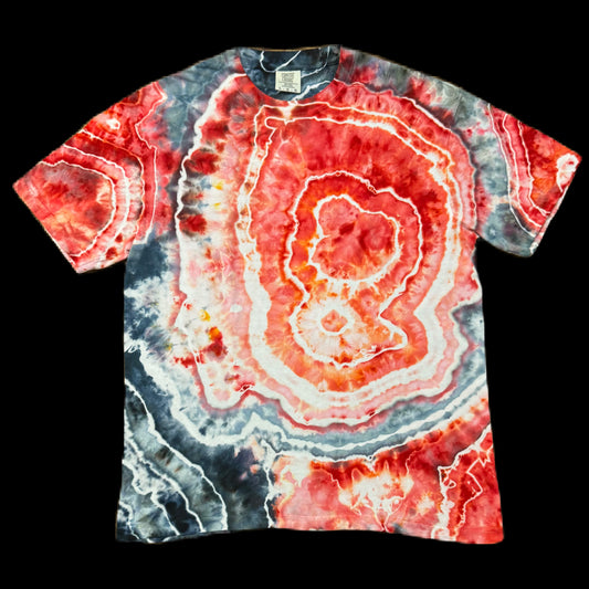 Grateful Mountain Tie Dye 50/50 Black & Red Geode Size LRG