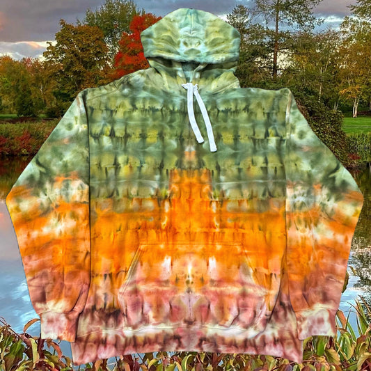 Hoodie /// Layered Autumn Ice Dye /// Size XL