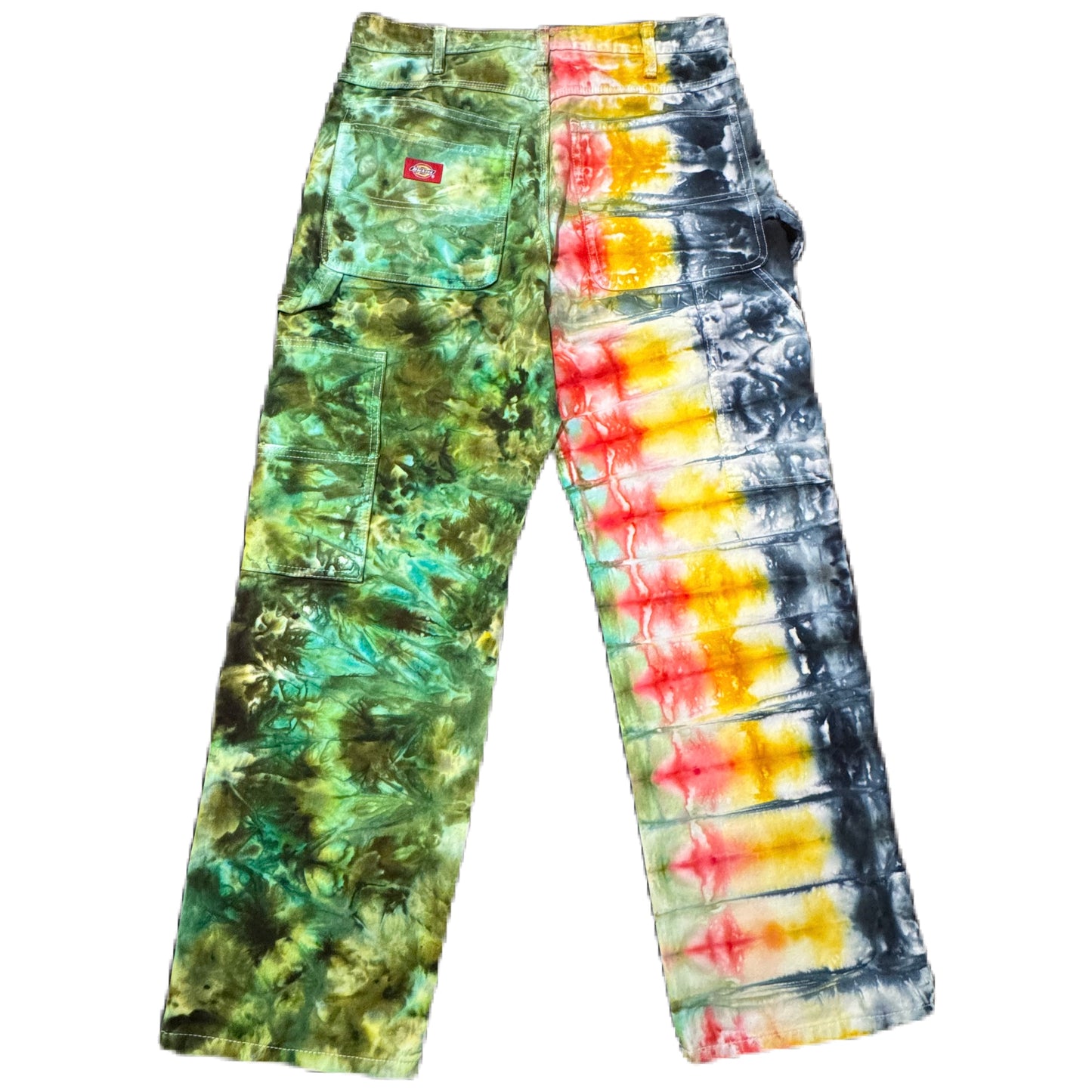 Pants /// Dickies Painters Layered Crump Rasta & Forest Ice Dye /// Size 32W 30L