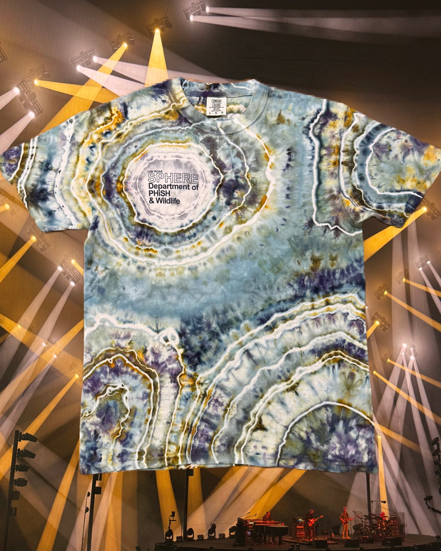 Available Now /// Las Vegas Sphere Department of PHiSH & Wildlife /// Avalon & Marigold Ice Dye (Available Sizes: MED, LRG, XL)