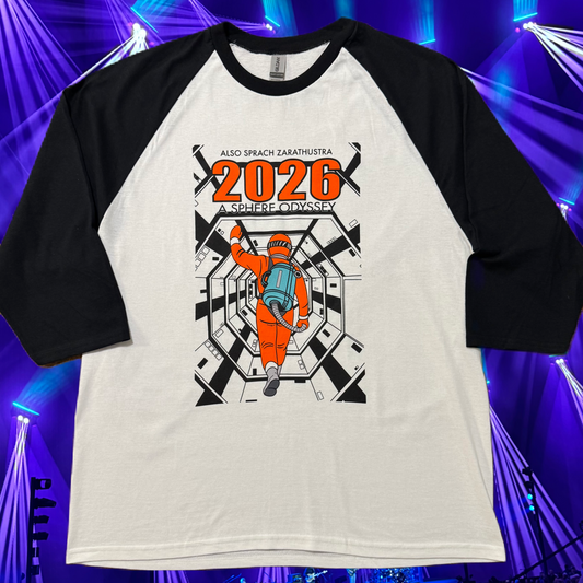 Available Now /// 2026 Sphere Odyssey /// 3/4 Sleeve Baseball Tee