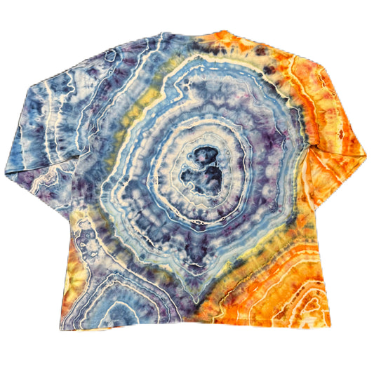 Grateful Mountain Tie Dye L/S 50/50 Fire & Ice Geode Size XXL