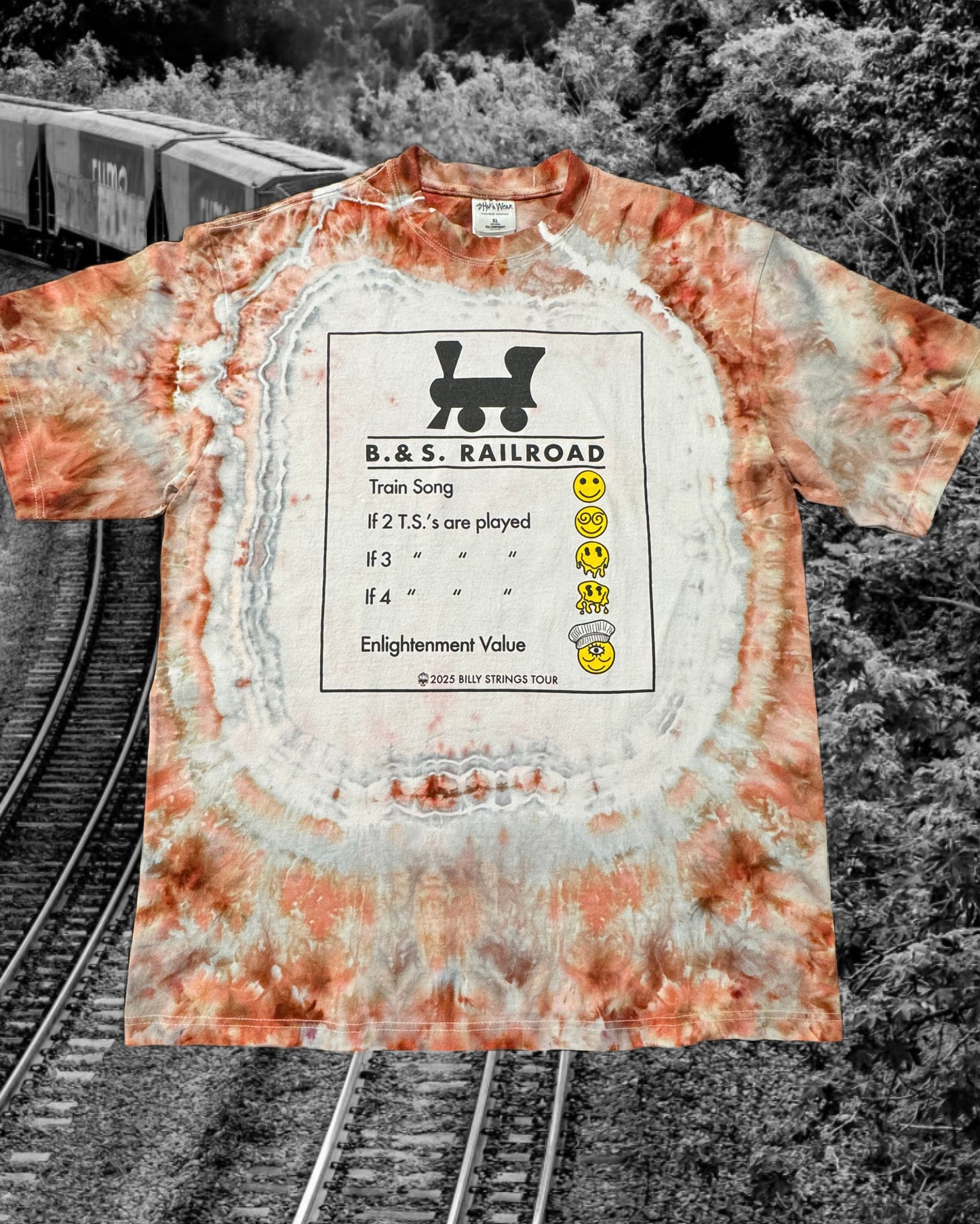 B. & S. Railroad Psychedelic Smokestack Blood Moon Ice Dye /// Size XL