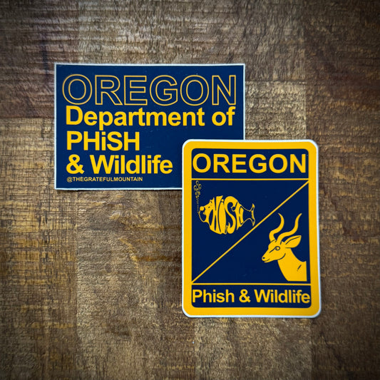 Sticker 2 Pack /// 3” Oregon Dept. of PHiSH & Wildlife Slap Pack