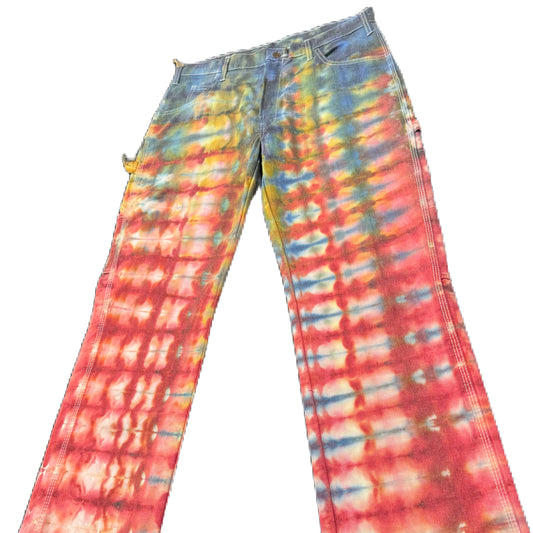 Painter Pants/ Dickies FLEX Layered Red/ Navy & Gold 32W/ 30L