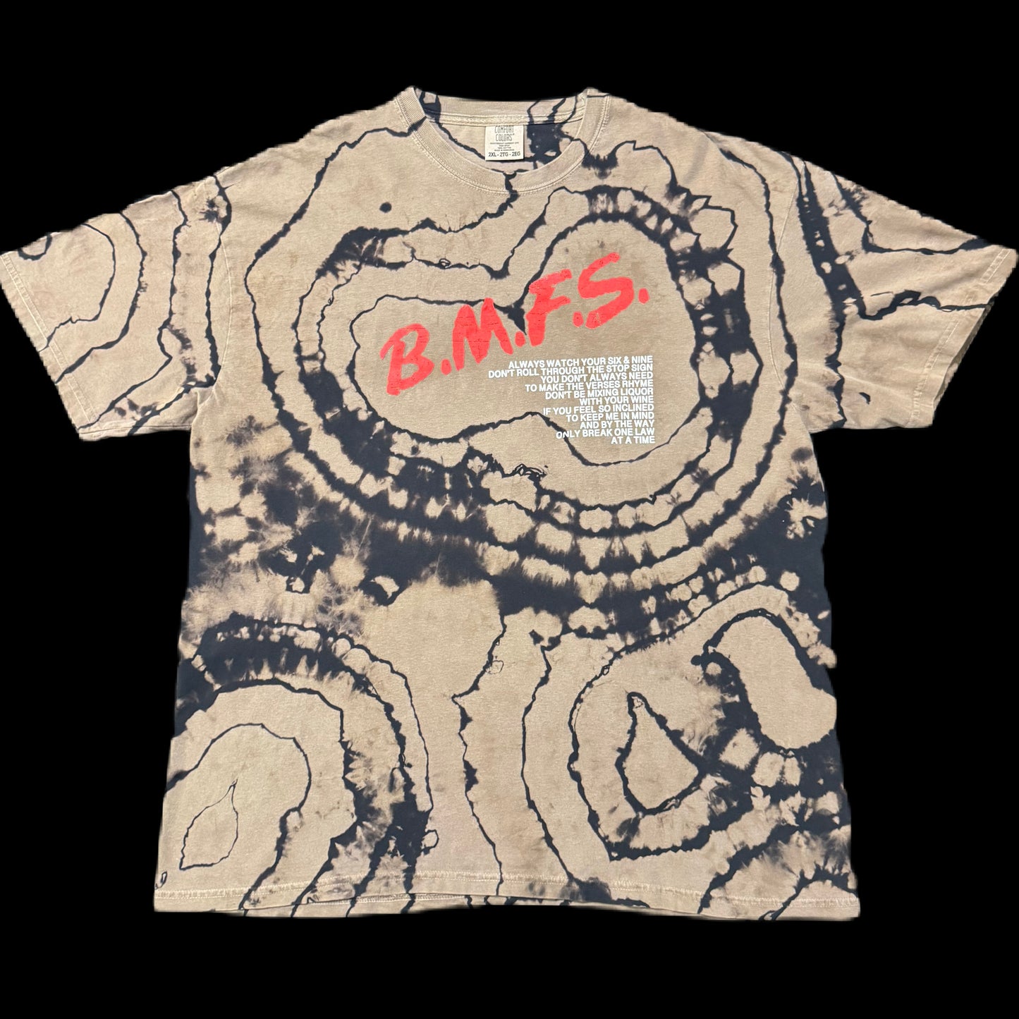 B.M.F.S. // Catch & Release Reverse Mocha Tie Dye Size XXL
