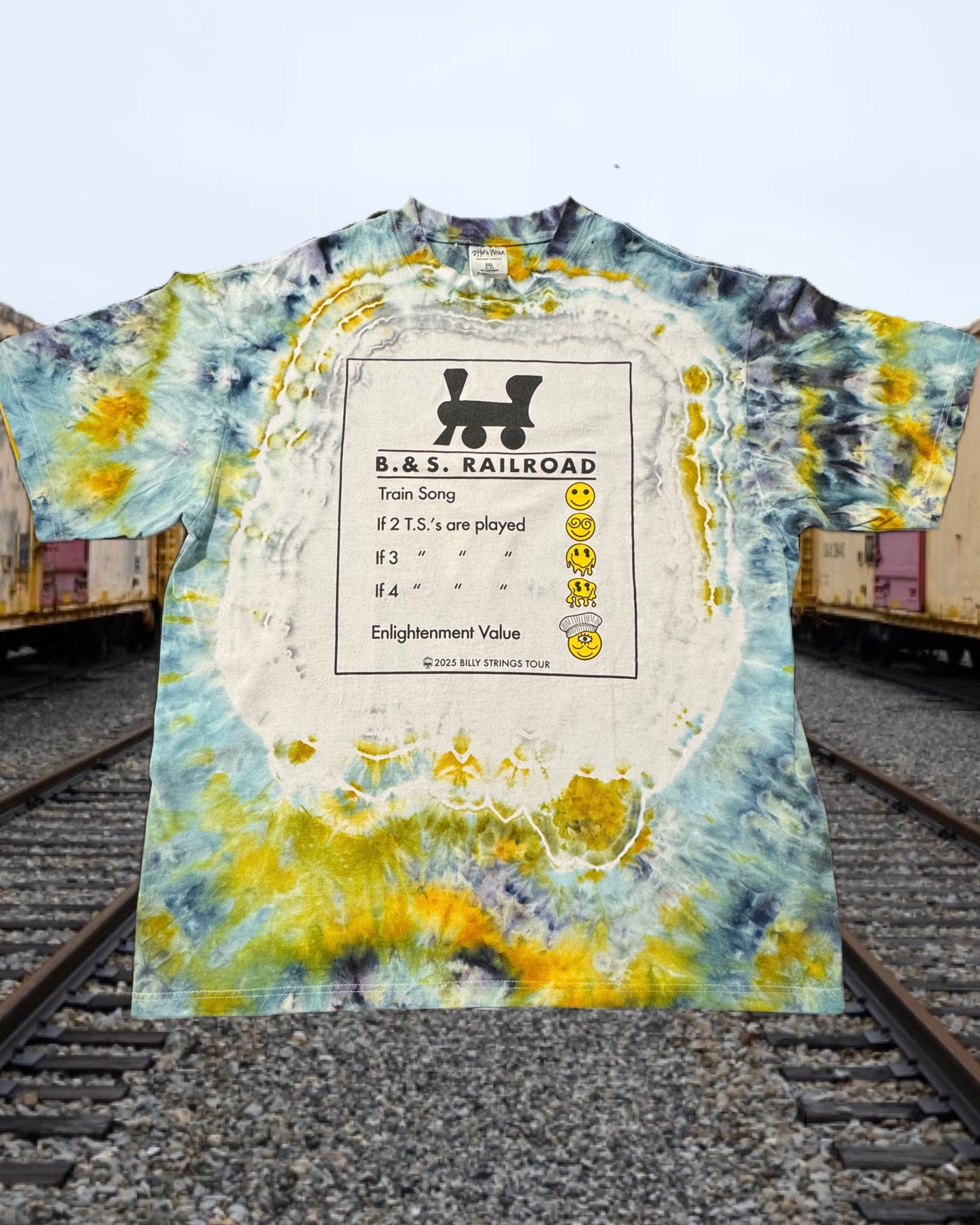 B. & S. Railroad Psychedelic Smokestack Avalon & Marigold Ice Dye /// Size 2XL